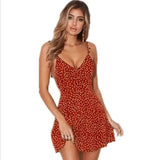 Polka-dot lace-up fashion dress-18