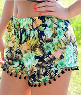 LOVEMI - Lovemi - Printed elastic waist shorts beach pants