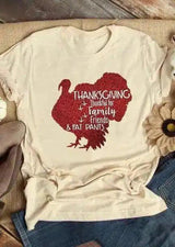 Festive Thanksgiving Turkey Humor T-Shirt-Photo Color-1