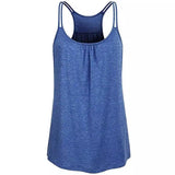 Women's Sleeveless Racerback Tank Top-Blue-3