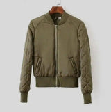 LOVEMI - Lovemi - Quilted Cotton Flight Jacket With Stand Collar