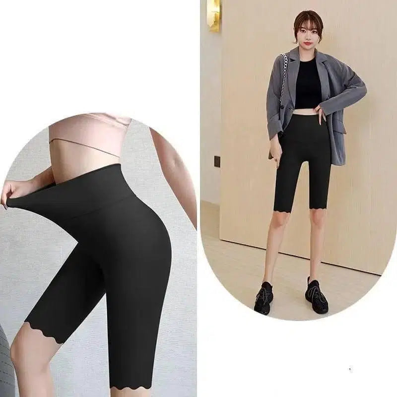 Shark skin leggings women wear thin autumn tights-Black 5 points-1