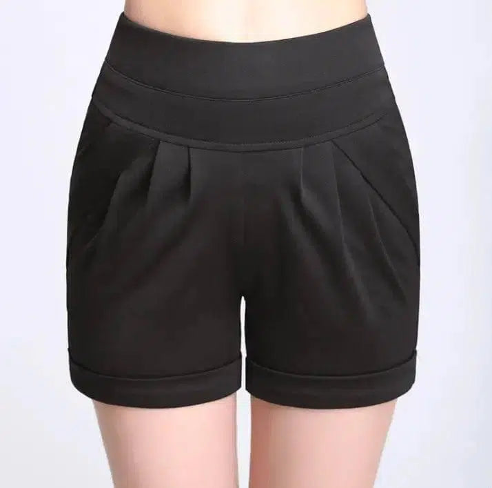 Shorts Chiffon Women Cotton Casual-Black-24