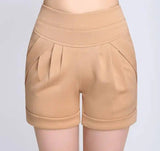 Shorts Chiffon Women Cotton Casual-Khaki-37