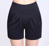 Shorts Chiffon Women Cotton Casual-Royalblue-39