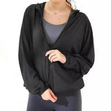 Women's Zip-Up Casual Hoodie-Black-3