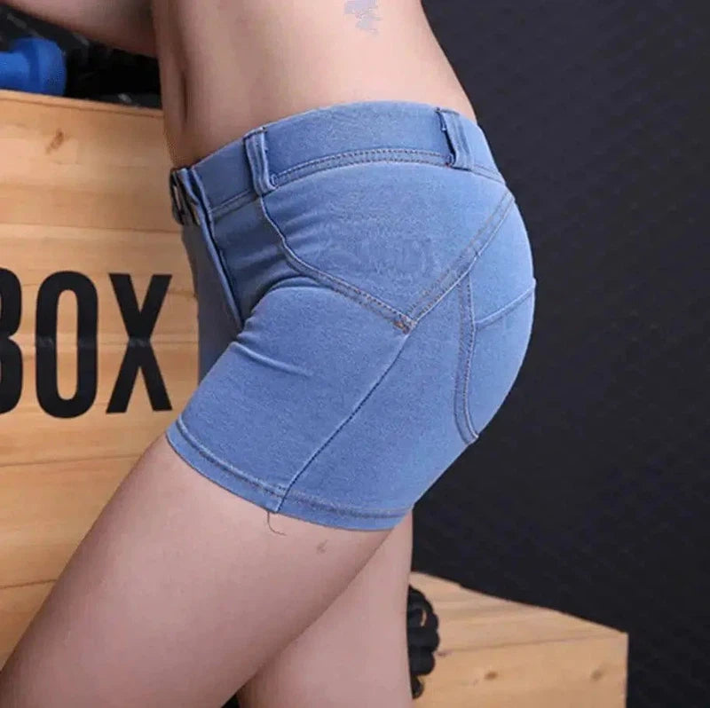 Sports fitness denim shorts-3