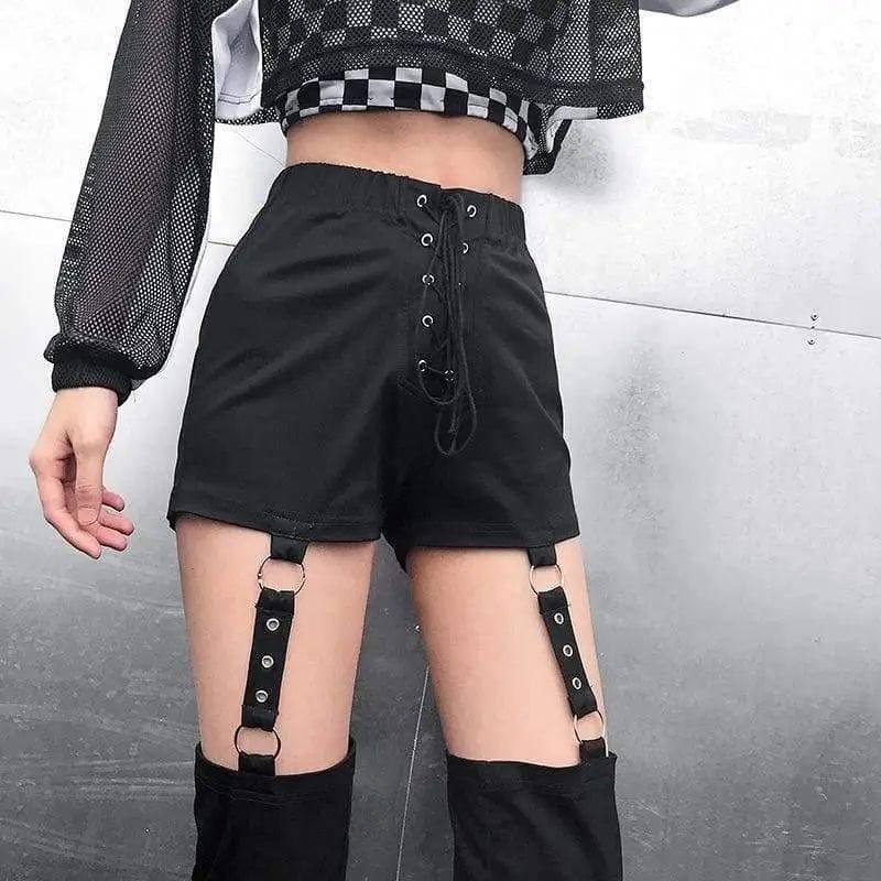 LOVEMI - Lovemi - Strap irregular hollow detachable casual trousers