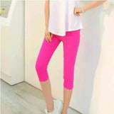 LOVEMI - Lovemi - Summer new candy color cropped pants elastic tight