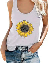 LOVEMI - Lovemi - Sunflower print sleeveless T-shirt