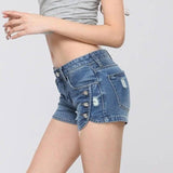 The Summer Hot Korean Patchwork Denim Shorts Pocket Jeans-13