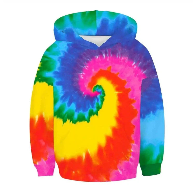 Tie-Dye Pullover Hoodie with Kangaroo Pocket-TWQH006-6