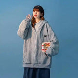 Oversized Casual Cotton Jacket for Women-Grey-2