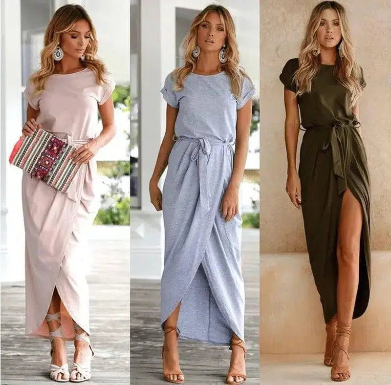 Versatile Wrap Midi Dress in Assorted Colors-3