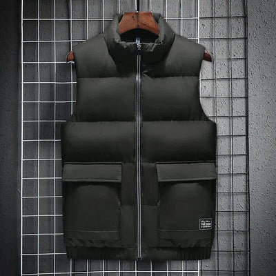 Warm down cotton vest-Army green-2