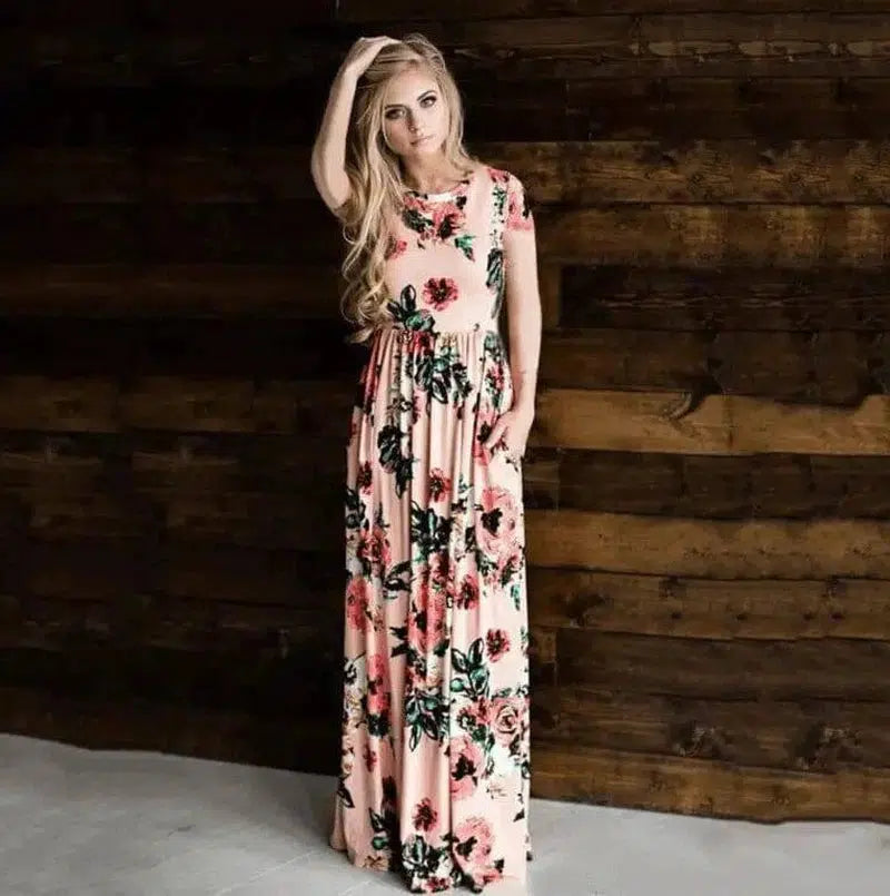 LOVEMI - Lovemi - Women's Flower Printing Maxi Dress