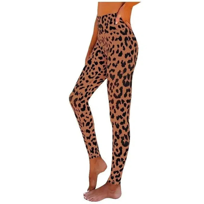 Women's leopard print yoga pants-Bronze-2