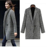 LOVEMI - Lovemi - Woolen Slim Long Sleeve Coat