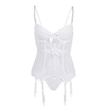 Luxury Lace Corset: Elegant Women's Lingerie Essentials-WHITE-6