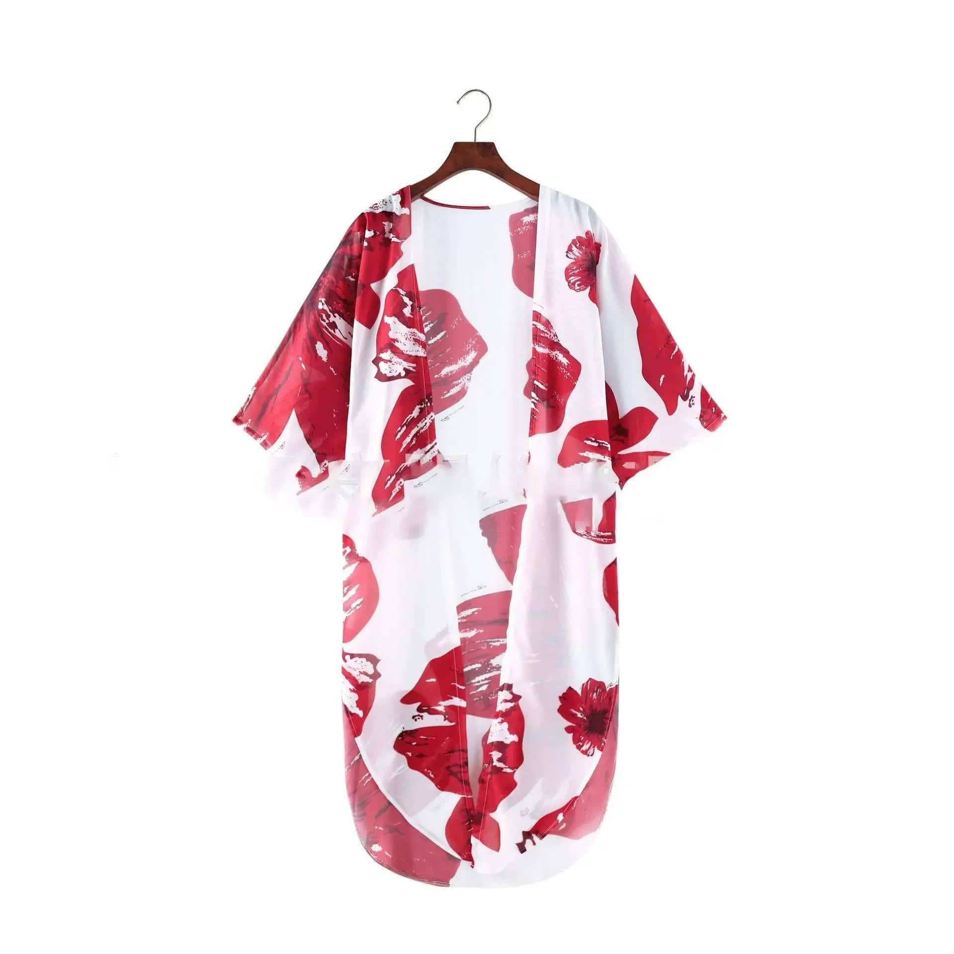 Maillot De Bain Cover-ups Grande Taille Vetements De Plage-Red-2