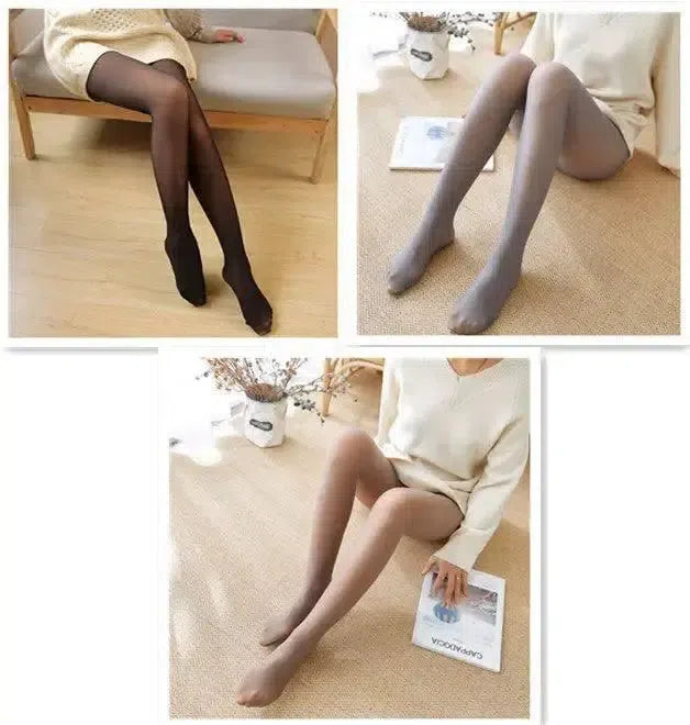 Maternity Silk Tights in Grey, Black, Brown-Set8-14