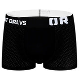 Men's Boxer Shorts Low-Waist Elastic Hip-Lift Boxer Briefs-1Black-7