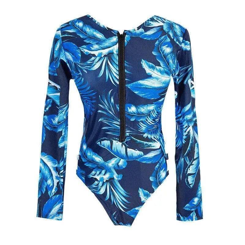 One Piece Long Sleeve Sunscreen Swimsuit Lock Foreign-2