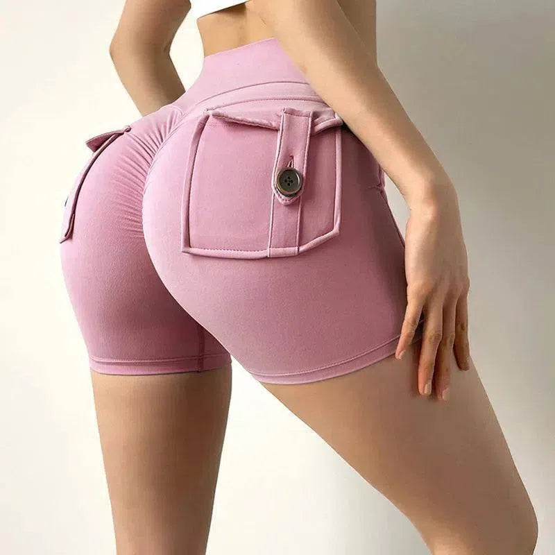 Peach Butt Fitness Shorts Women's Exercise Three-Quarter-5