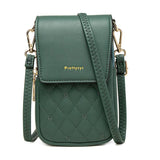 Plaid Sewing Design Mobile Phone Bags For Women Simple-Green-7