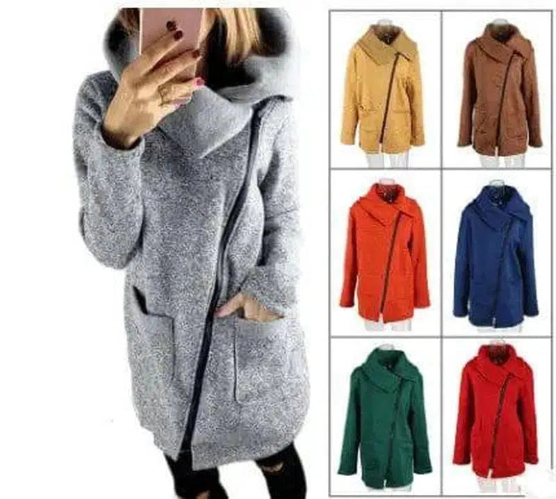 LOVEMI - Lovemi - Plus Velvet Sweater Female Wool Sweater Coat