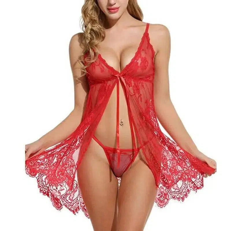 Sexy Cardigan Eyelash Slings Lingerie-7