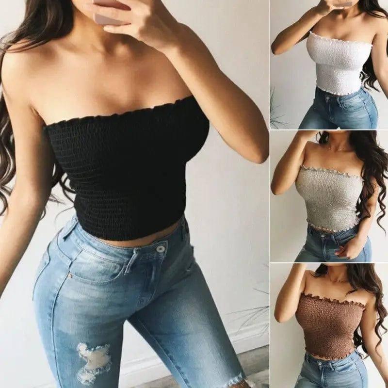 Sexy Fashion Summer Skinny Women Sleeveless Crop Tops Backl-2