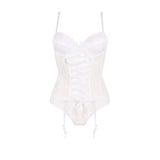 Sexy Lingerie Nightclub Sexy File Underwire Gather Uniform-White-3