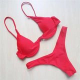 Sexy Women Bikini Beachwear Push-up Swimwear 2019 Swimwear-Red-9