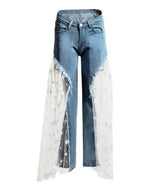 Women Wide Leg Pants Jeans-S-2