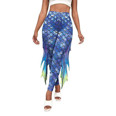 Slim Fish Pants With Raised Hips And Digital Fin Printing-B2421017-8