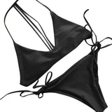 solid color ladies bikini split swimsuit-1