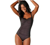 Solid color one-piece swimsuit-4