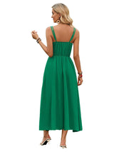 Solid Color Suspender Long Dress Spring And Summer Bow Waist-8