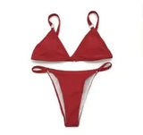 Solid color triangle bikini-gules-5