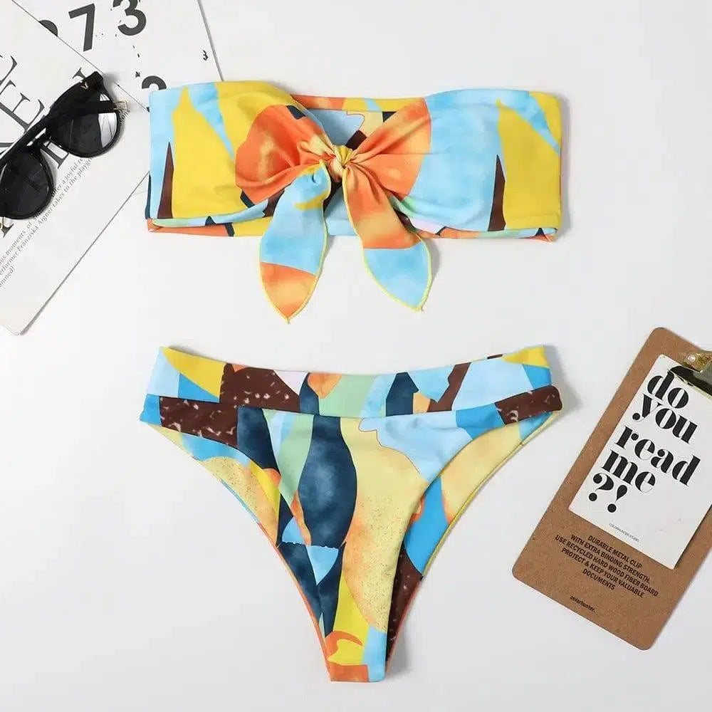 Split Popular Bikini Print Ladies Swimsuit-4style-3