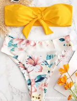 Stylish Bikini Tube Top for Summer Fun-Yellow-4