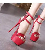 Summer Fashion Sandals Open Toe-Red-4