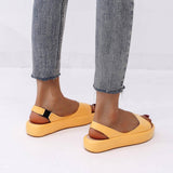 Summer Fish Mouth Sandals For Women Fashion Solid Color Flat-2