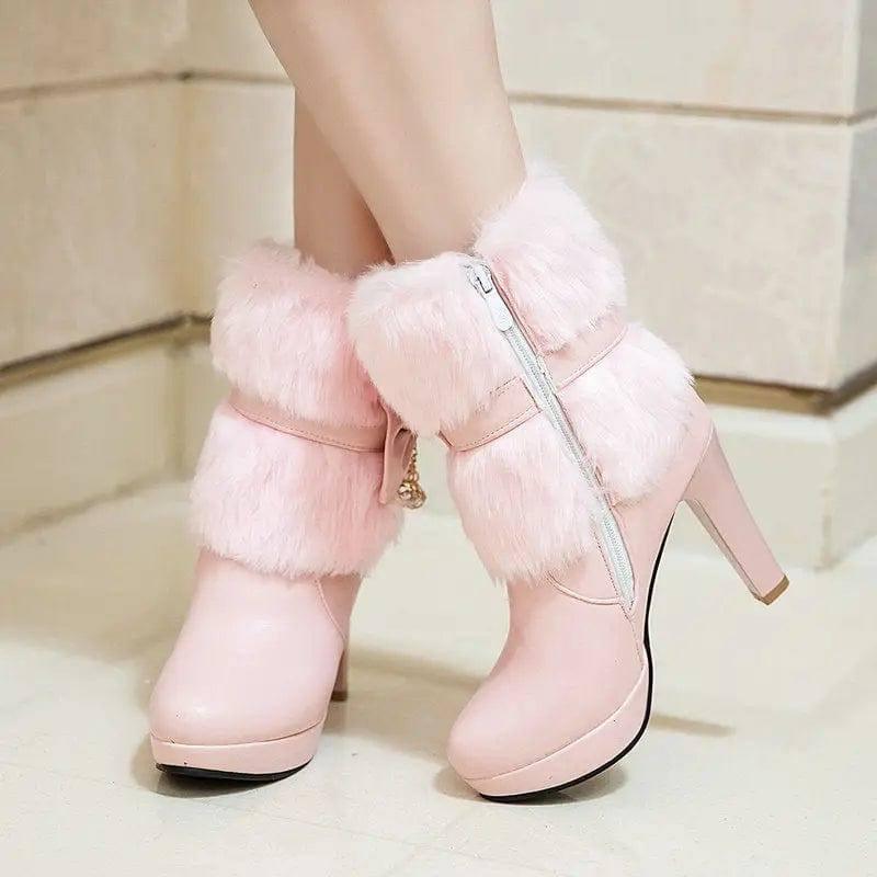 Sweet Princess Autumn And Winter Short Boots Snow Women-1