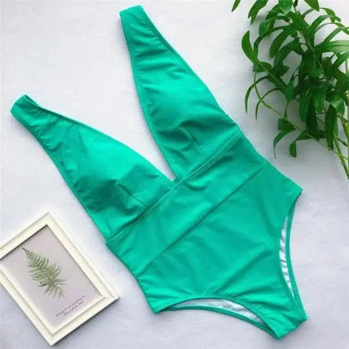 Swimsuit Feminine Bodysuit One-piece Brazilian Bikini-Green-2