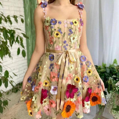 3D Floral Embroidered Dress for Summer Style-2