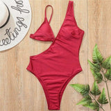 Triangle cup swimsuit bikini-Red-5