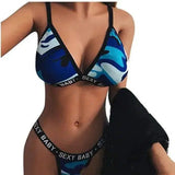 Underwear Se Xy Camouflage Bikini Two Sets-Blue-2