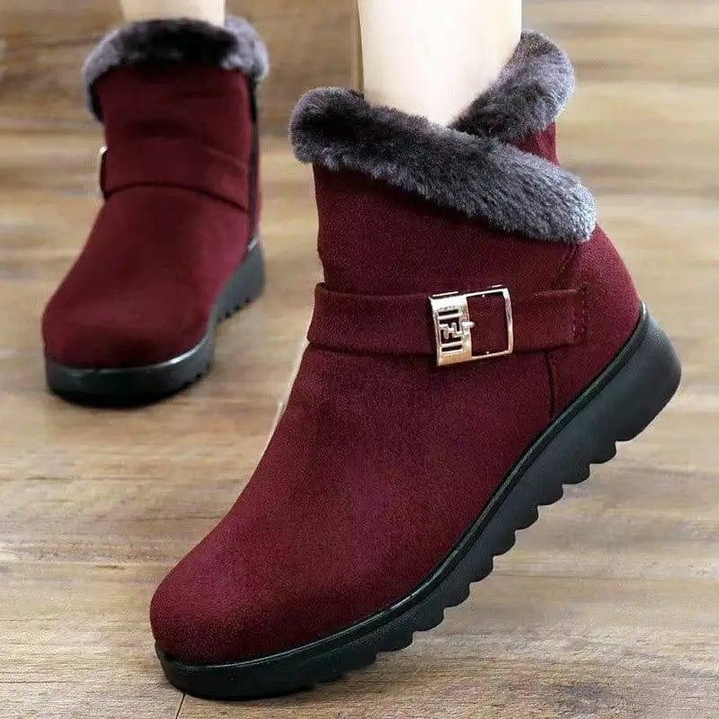 Winter Boots Women Warm Plush Snow Boots Zipper Comfort-1